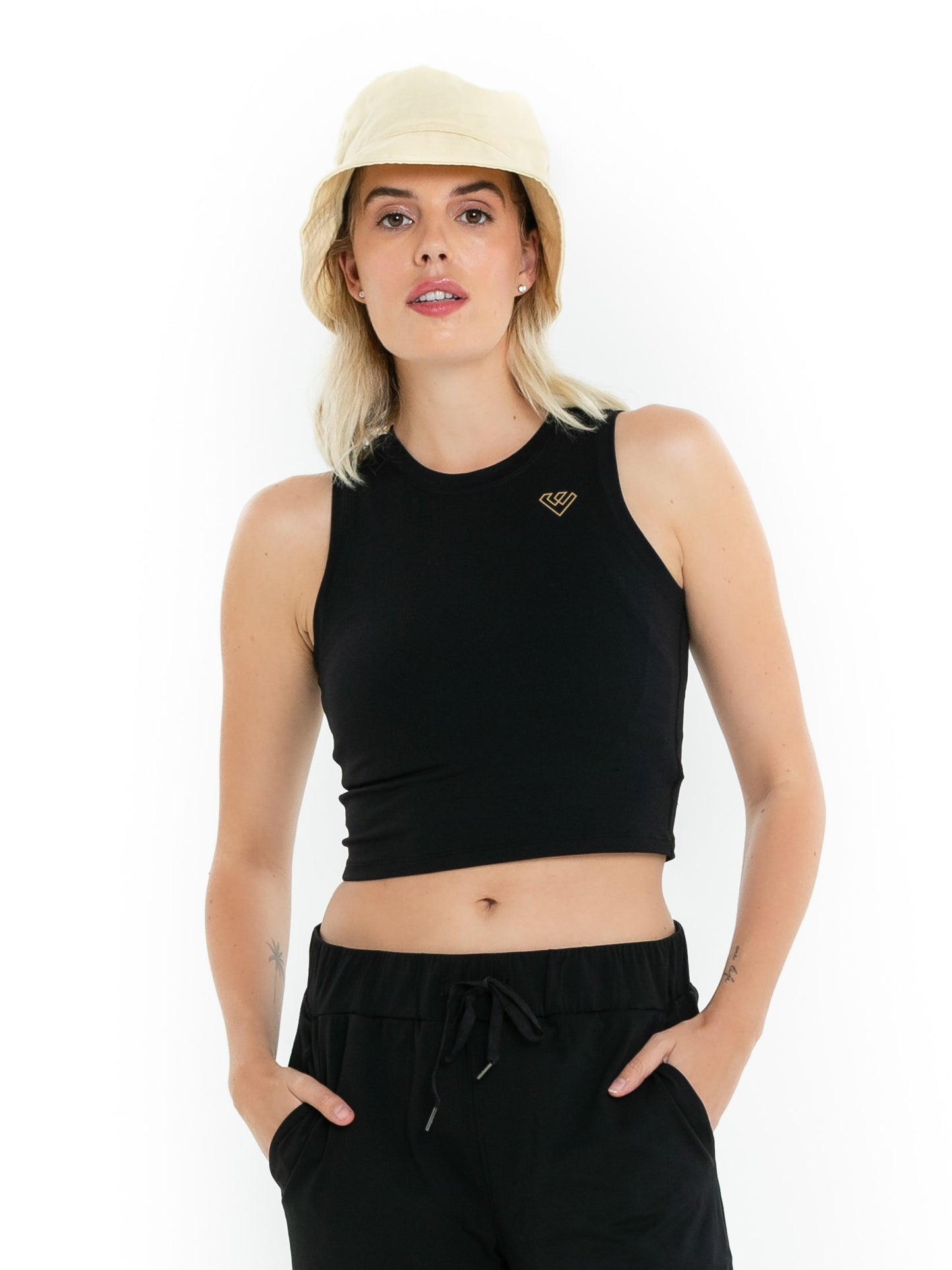 Trendy Crop Top Tank Black