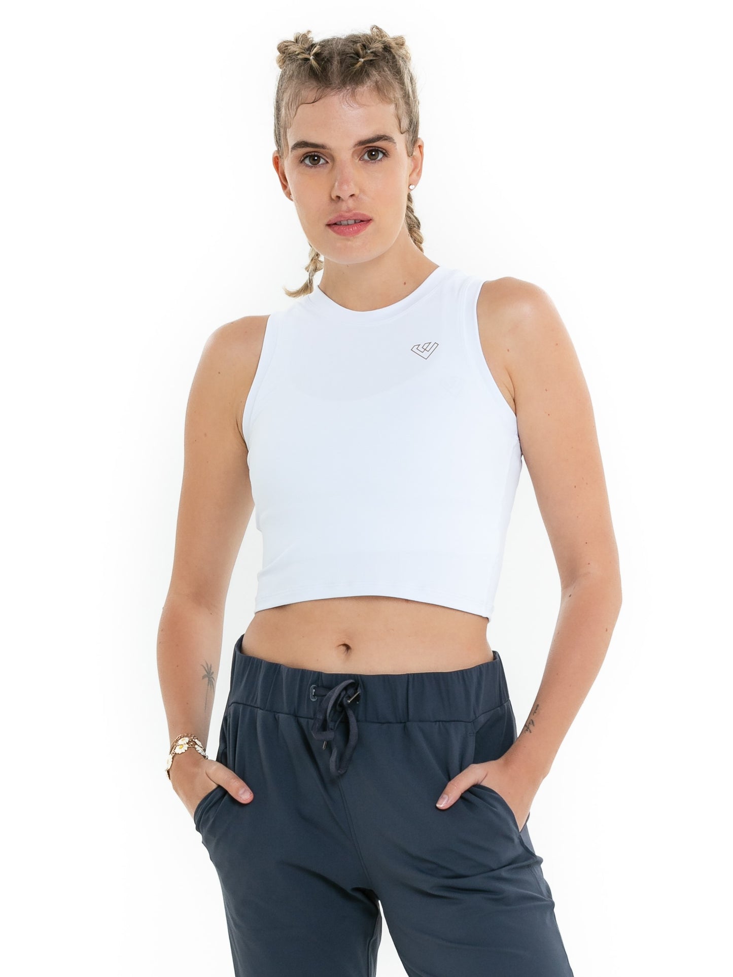 Trendy Crop Top Tank White